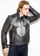 Men's Spider Venom Black Real Leather Jacket